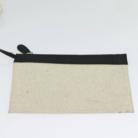 BALENCIAGA Navy Kabas Hand Bag Canvas Ivory Silver - Picture 12 of 16